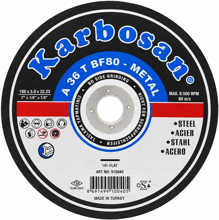 Диск отрезной по металлу Karbosan 180х3х22,2 мм