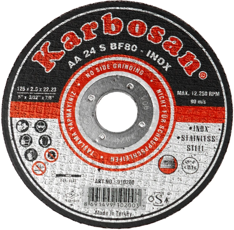 Диск отрезной по нержавеющей стали Karbosan 125х2.5х22 Inox