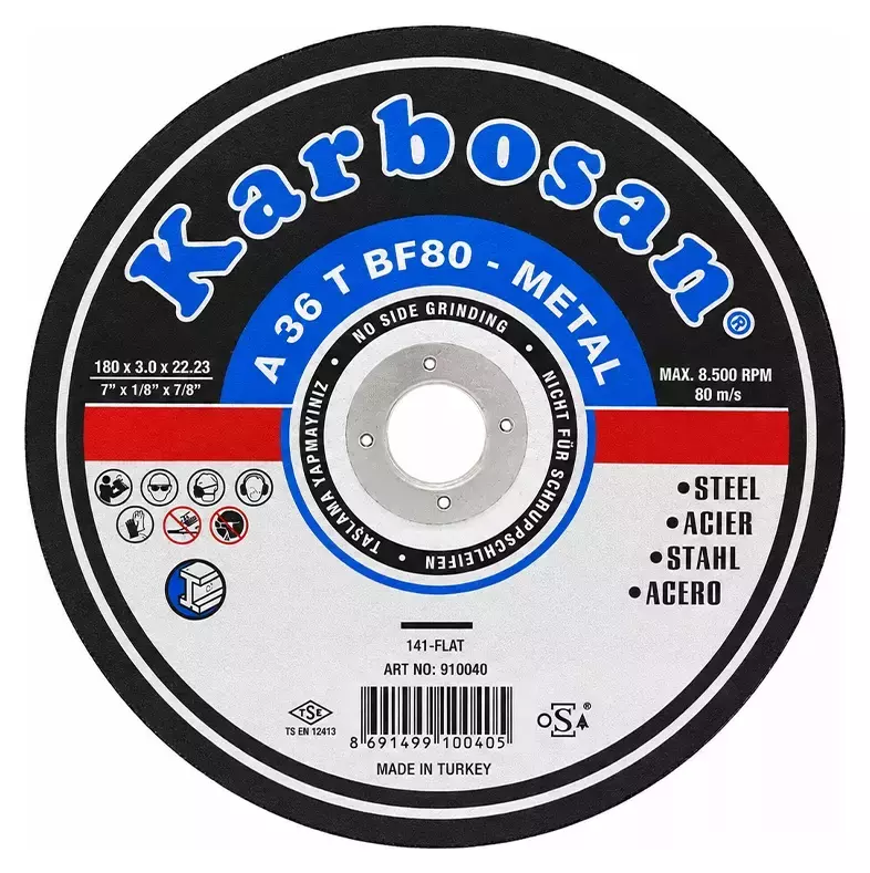 Диск отрезной по металлу Karbosan 180х3х22,2 мм