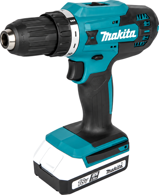 Дрель-шуруповёрт аккумуляторная Makita DF488D002 18 В, 42 Нм, 2 АКБ 1,5 Ач, ЗУ и кейс
