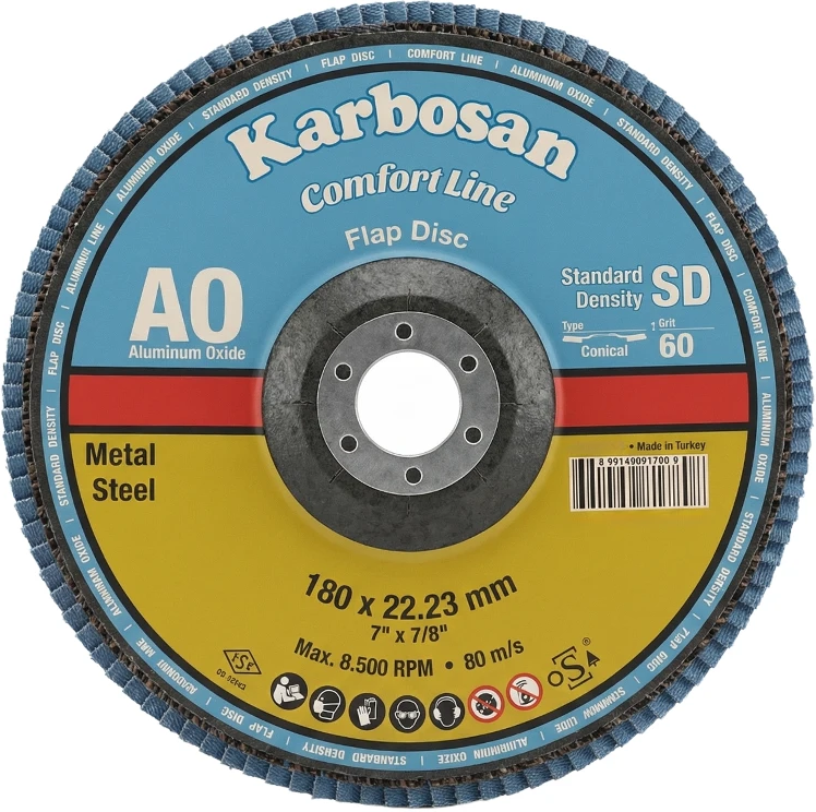 Круг лепестковый КЛТ2 180х22 Р60 Karbosan  AO Flap Конический