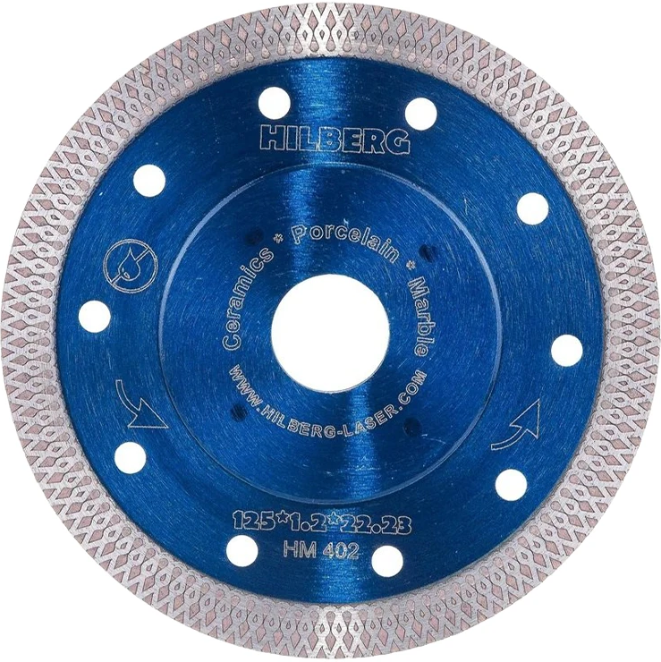 Диск алмазный отрезной по керамике 125х1.2х22.23 мм Hilberg Turbo Thin X HM402