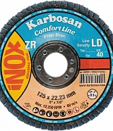 Круг лепестковый КЛТ 125х22 Р40 Karbosan Comfort Line ZR LD Flap Прямой INOX