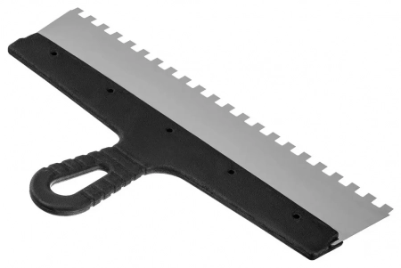 Шпатель зубчатый 350 мм зуб 8х8 мм нержавеющая сталь с пластиковой ручкой SAMTOOLS