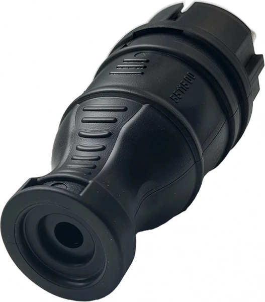 Вилка однофазная прямая каучуковая 220-250В, 16А, IP44 Samtools