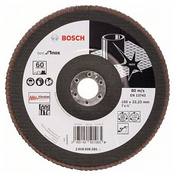 Лепестковый круг Bosch 180х22 Inox 60