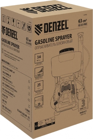 Опрыскиватель бензиновый GS-63-PRO 63 см3 бак 25 л Denzel