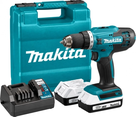 Дрель-шуруповёрт аккумуляторная Makita DF488D002 18 В, 42 Нм, 2 АКБ 1,5 Ач, ЗУ и кейс