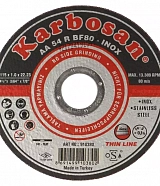 Диск отрезной по нержавеющей стали Karbosan 115х1х22 Inox