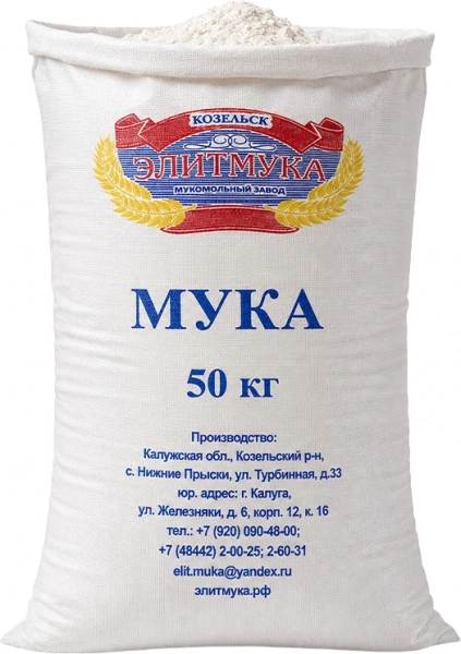 Мука пшеничная высший cорт Элитмука (мешок 50 кг)