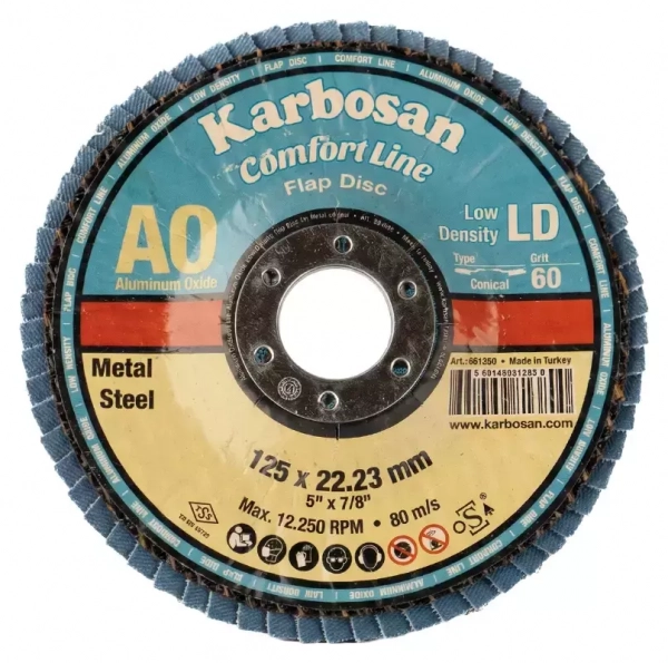 Круг лепестковый КЛТ 125х22 Р40 Karbosan Comfort Line AO LD Flap Конический