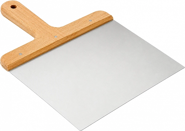 Лопатка шпатлевочная 180х120 мм нержавеющая сталь с деревянной ручкой DEKOR