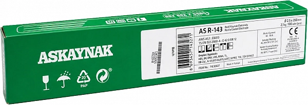 Электроды Рутил 2,5х350 мм Askaynak AS R-143 (2,1 кг)