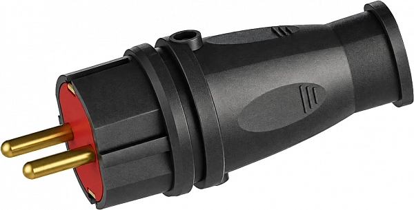 Вилка прямая каучуковая 220-230В, 16-001 УХЛ3, IP44