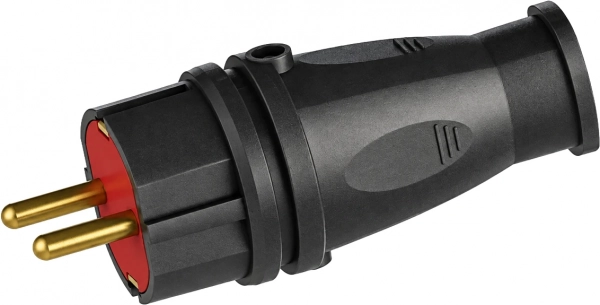 Вилка прямая каучуковая 220-230В, 16-001 УХЛ3, IP44
