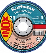 Круг лепестковый КЛТ 125х22 Р60 Karbosan Comfort Line ZR SD Flap конический INOX