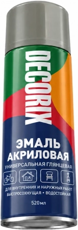 Аэрозольная эмаль универсальная Decorix (520 мл) серая