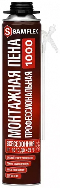 Пена монтажная с аппликатором SAMFLEX профессиональная всесезонная 1000 мл