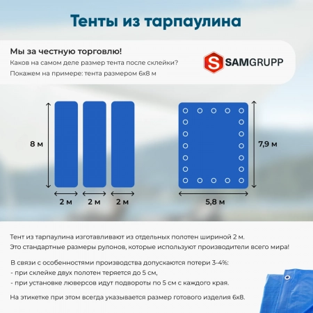 Тент тарпаулин без утеплителя 120 гр/м2