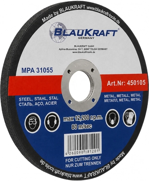 Диск шлифовальный по металлу Blaukraft 115x6x22 мм