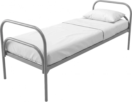 Кровать металлическая одноярусная "Стандарт + 2", 70х190 см, сетка 100х100, 2 перемычки