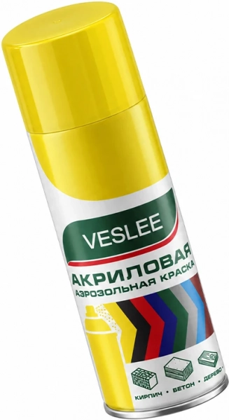 Аэрозольная эмаль универсальная желтая VESLEE 520 мм RAL 1018