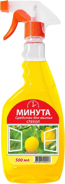 Средство для мытья стекол МИНУТА 500 мл с ароматом лимона