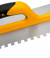 Гладилка зубчатая с открытой пластиковой ручкой (12х30)
