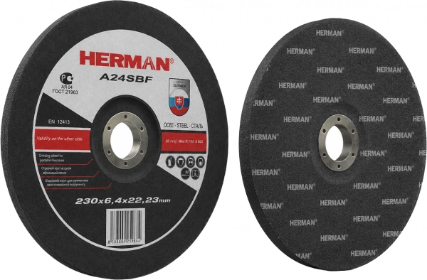 Диск шлифовальный по металлу 230x6x22,2 мм HERMAN