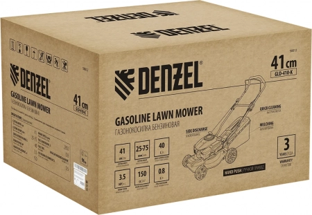 Газонокосилка бензиновая GLD-410-K 150 см3 41 см 40 л Denzel