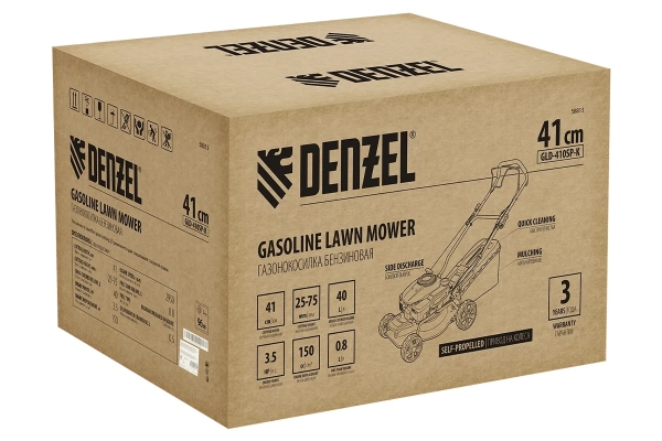 Газонокосилка бензиновая GLD-410SP-K 150 см3 41 см привод 40 л Denzel