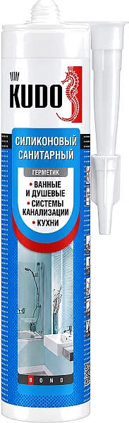 Силиконовый санитарный герметик Kudo KSK 181 белый (280 мл)