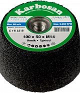 Круг шлифовальный чашечный  конический Karbosan SC (100x50xM14)