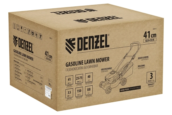Газонокосилка бензиновая GLD-410-K 150 см3 41 см 40 л Denzel