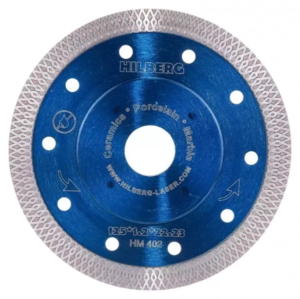 Диск алмазный отрезной по керамике 125х1.2х22.23 мм Hilberg Turbo Thin X HM402