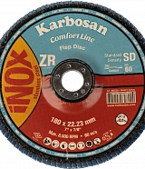 Круг лепестковый КЛТ 2 180х22 Р60 Karbosan Comfort Line ZR SD Flap Конический INOX