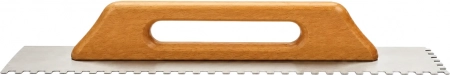 Гладилка зубчатая 4х4 400 мм нержавеющей сталь с деревянной закрытой ручкой Dekor 443