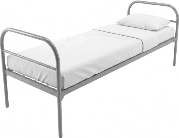 Кровать металлическая одноярусная Эконом +, 80x190 см, сетка 100x50, 1 перемычка