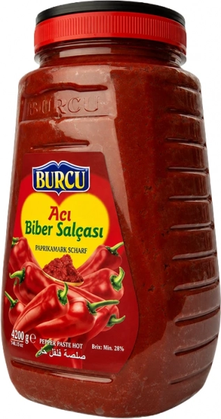 Паста из красного перца острая BURCU без уксуса 4200 г