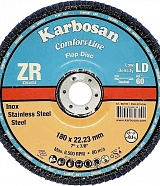 Круг лепестковый КЛТ 180х22 Р60 Karbosan Comfort Line ZR LD Flap Конический INOX
