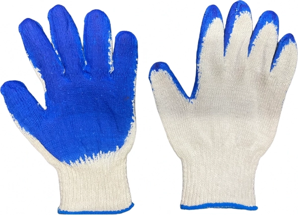 Перчатки трикотажные с синим латексным обливом Samtools