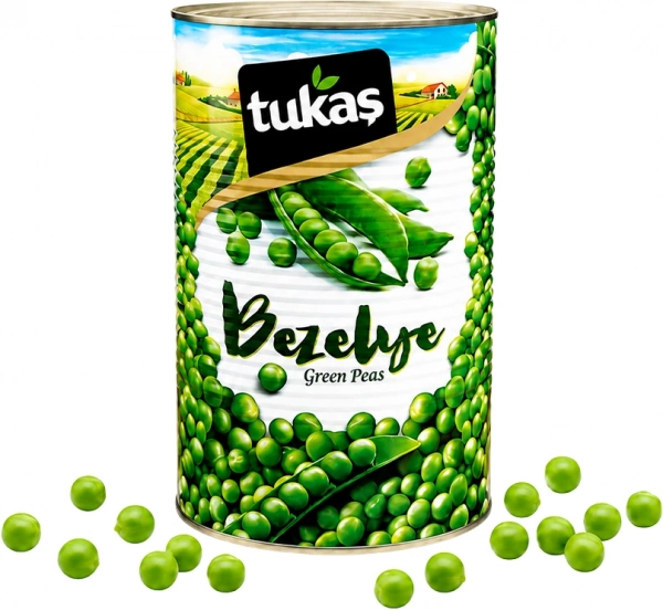 Горошек зеленый консервированный TUKAS 4250 г (упаковка 6 шт)