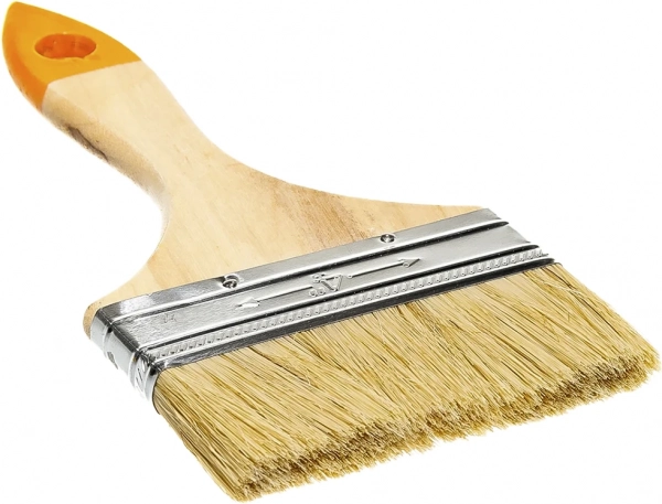 Кисть плоская Slimline 4" 100 мм, натуральная щетина, деревянная ручка Sparta