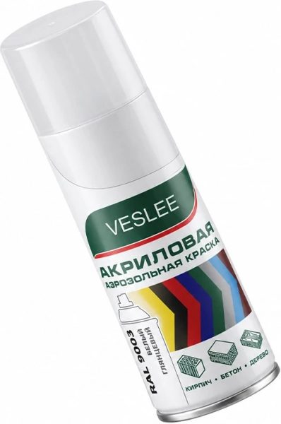 Аэрозольная эмаль универсальная белая VESLEE 520 мм RAL 9003