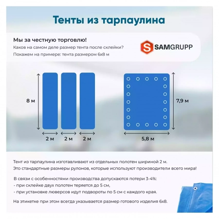 Тент тарпаулин без утеплителя 120 гр/м2