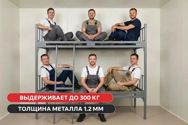 Кровать металлическая двухъярусная "Премиум" с лестницей, 800х1900, сетка 100х50, 3 усиления